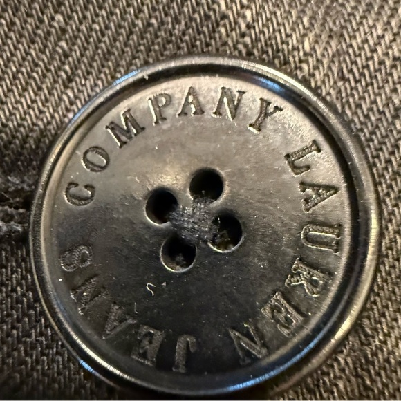 RALPH LAUREN Womens Black Denim Trench Coat Jacket Leather Collar Vtg Sz M - Picture 7 of 12